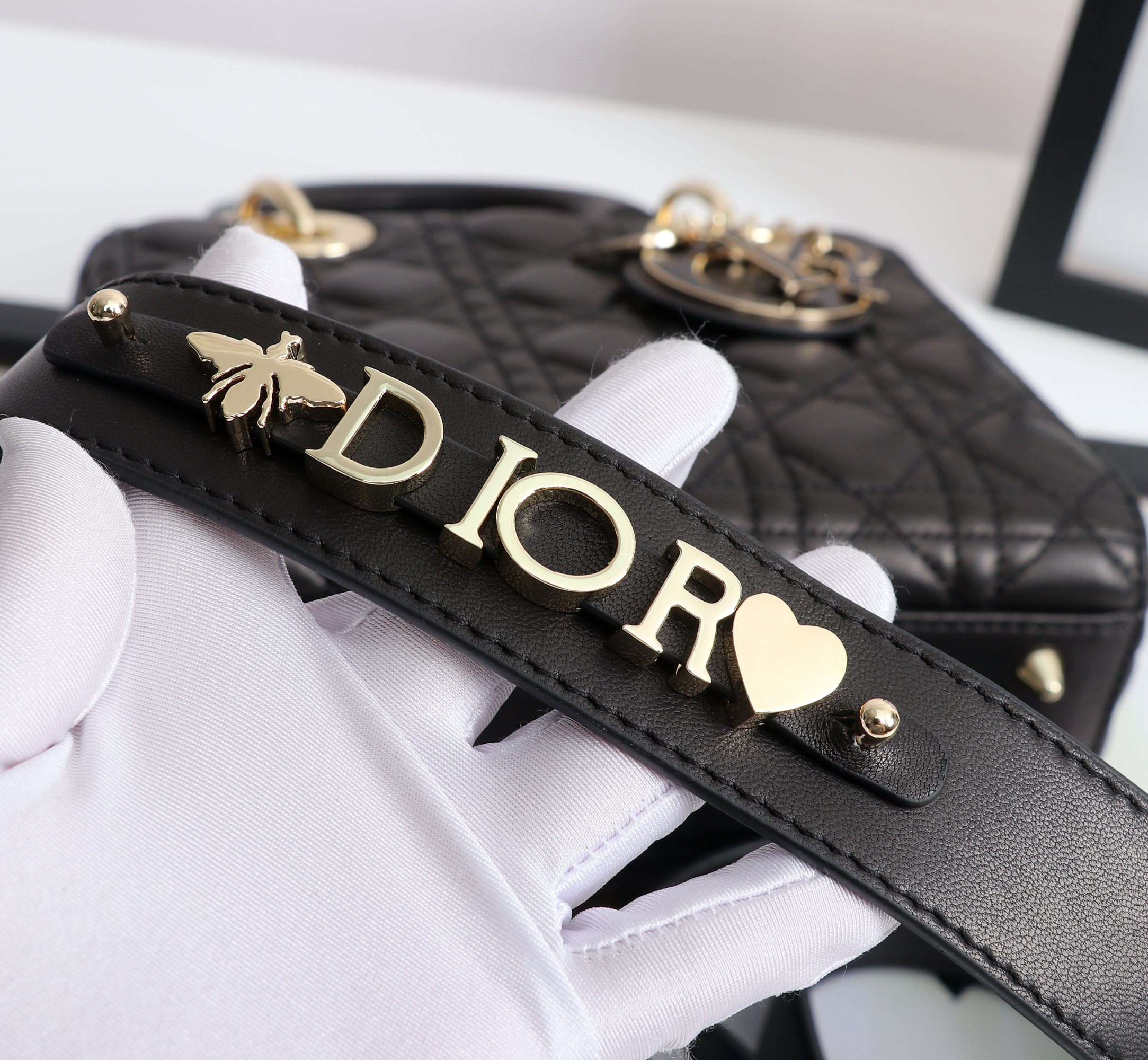 Small Lady Dior My ABCDior Bag Black Cannage Lambskin